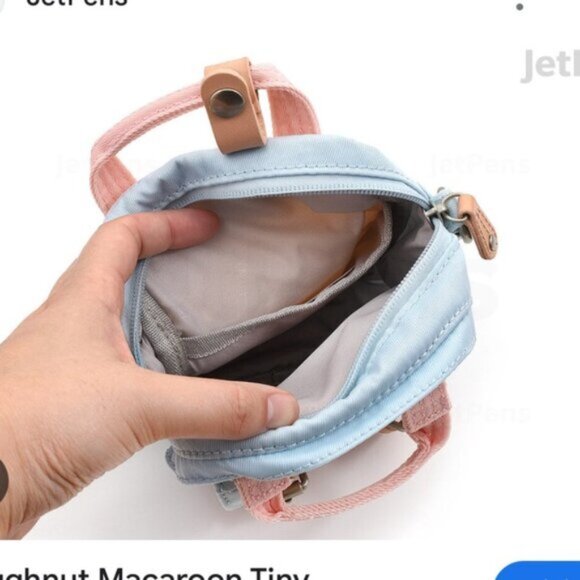 Doughnut NEW Macaroon Tiny Reborn Leather Trim Backpack Crossbody Bag Recycled - Picture 16 of 16